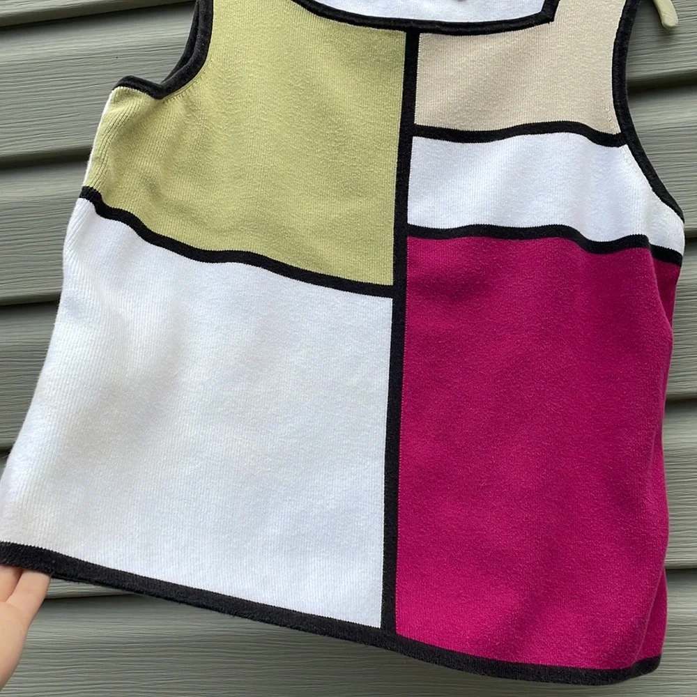 Vintage Mod Colorblock Knit Sweater Vest